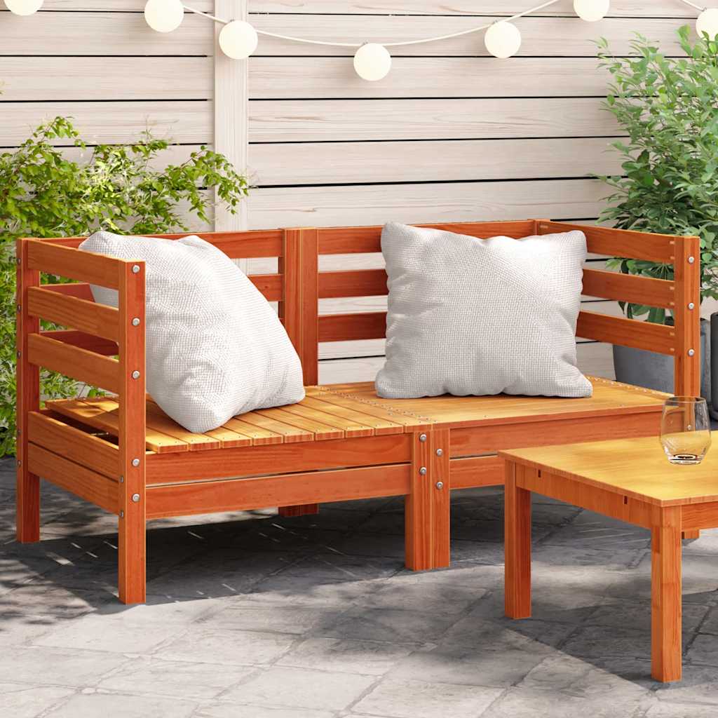 Garden Sofa | Set of 2 | Wax Brown | Solid Pine Wood | Single Unit