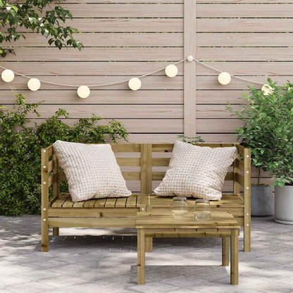 Garden Sofa | Set of 2 | Natural Wood | Treated pinewood | Medium