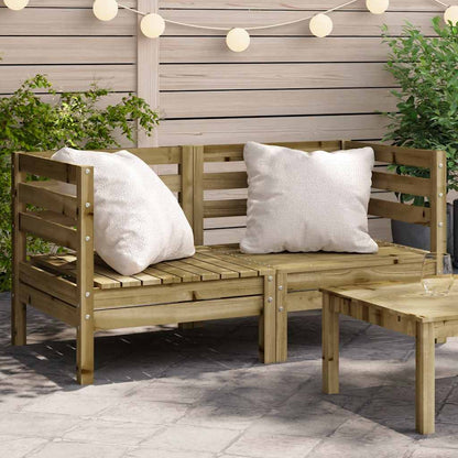 Garden Sofa | Set of 2 | Natural Wood | Treated pinewood | Medium