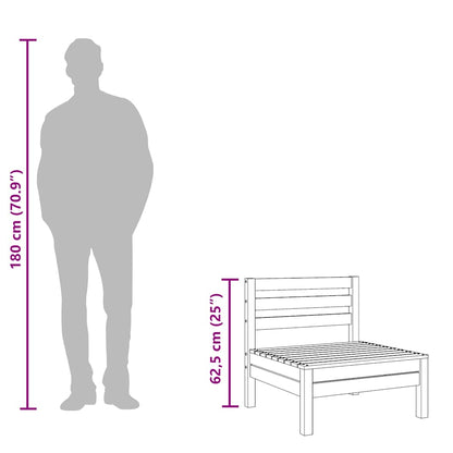 Garden Sofas Armless 2 pcs Wax Brown Solid Wood Pine