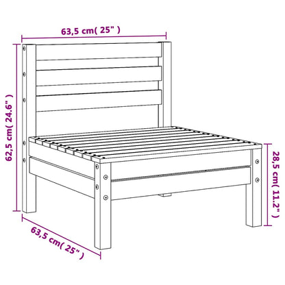 Garden Sofas Armless 2 pcs Solid Wood Douglas