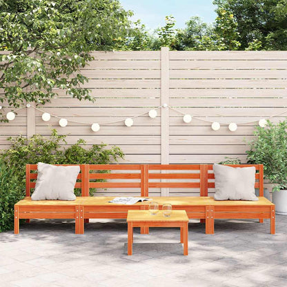 Garden Sofa | Set of 4 | Wax brown | Solid pine wood | Standard | Modular