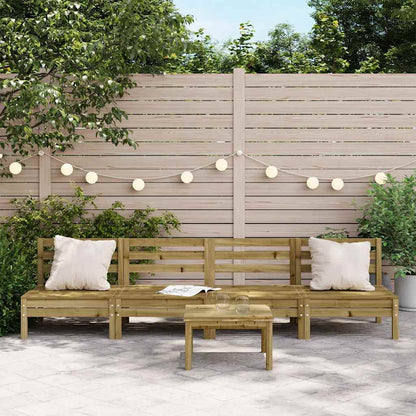 Garden Sofa | Set of 4 | Natural Brown | Impregnated Pine Wood | Standard