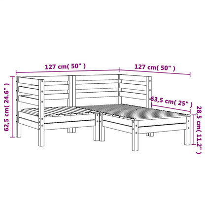 Garden Sofa | Natural wood | Solid Douglas wood | 2-seater | Modular