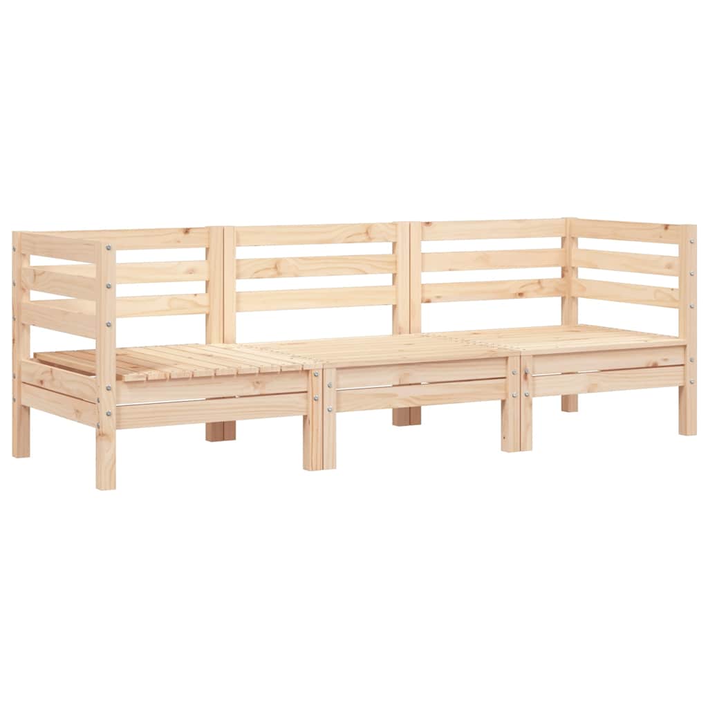 Garden Sofa | Natural Wood | Solid Pine Wood | 3-seater | Modular
