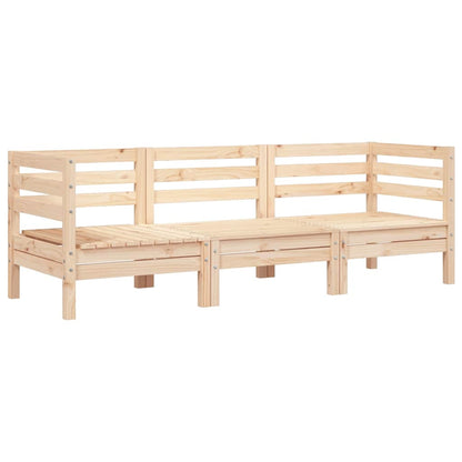 Garden Sofa | Natural Wood | Solid Pine Wood | 3-seater | Modular