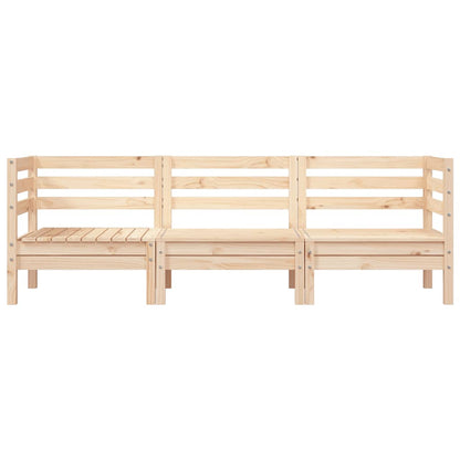 Garden Sofa | Natural Wood | Solid Pine Wood | 3-seater | Modular