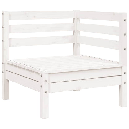 Garden Sofa 3-Seater White Solid Wood Pine