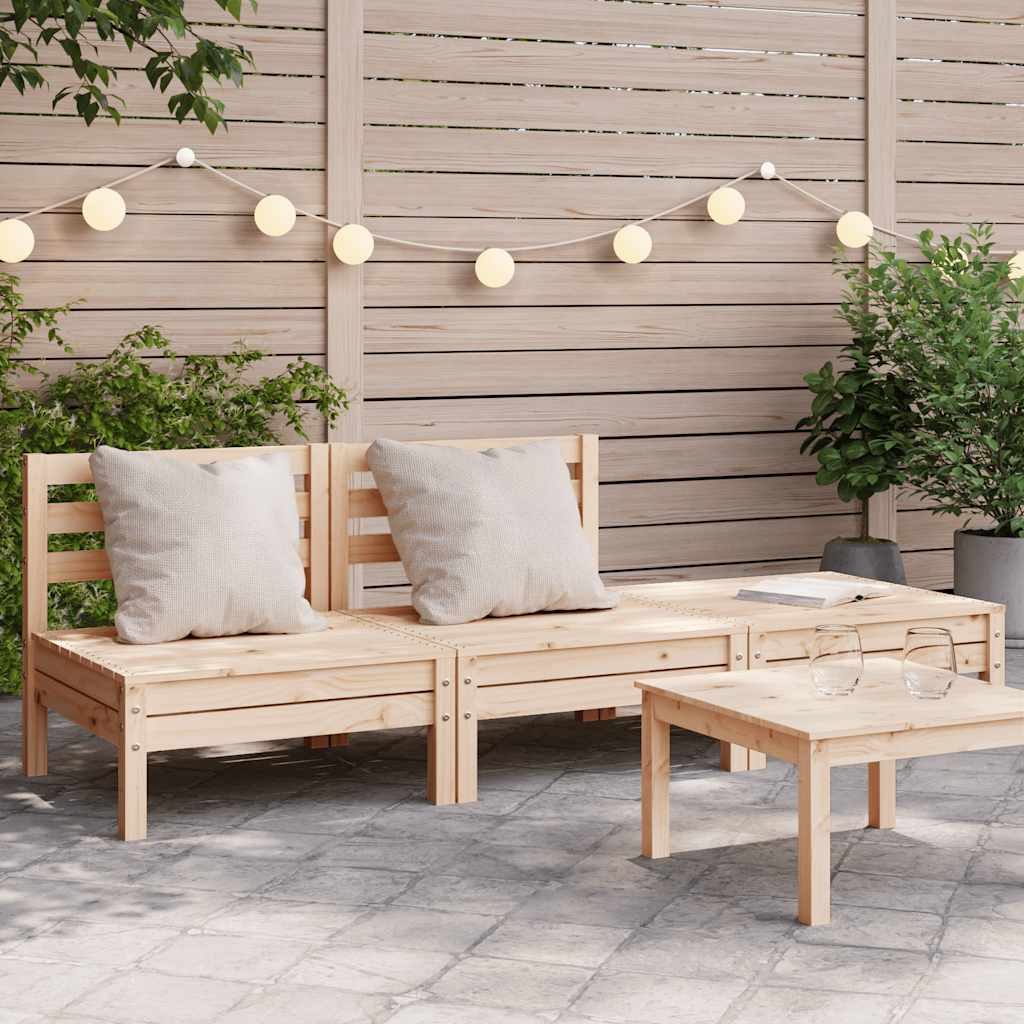 Garden Sofa | Natural Pine | Solid Pine Wood | 3-Seater | Modular