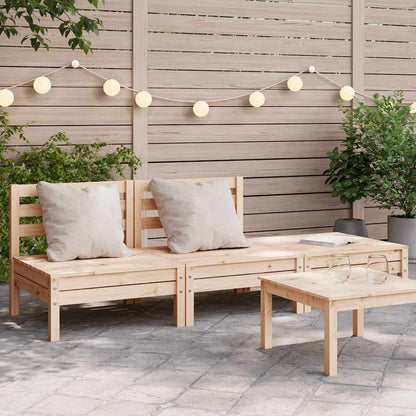 Garden Sofa | Natural Pine | Solid Pine Wood | 3-Seater | Modular