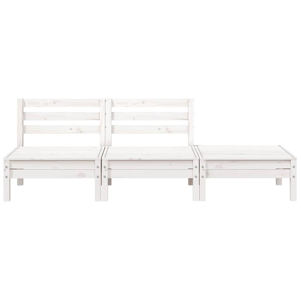 Garden Sofa | White | Solid pine wood | 3-seater | Modular | Garden Sofa