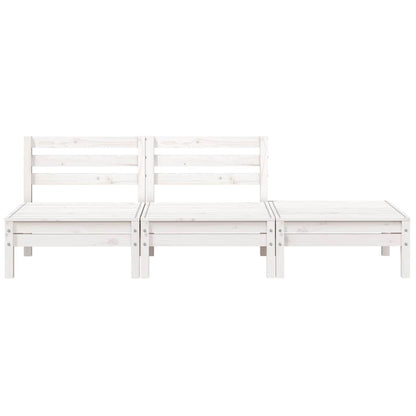 Garden Sofa | White | Solid pine wood | 3-seater | Modular | Garden Sofa