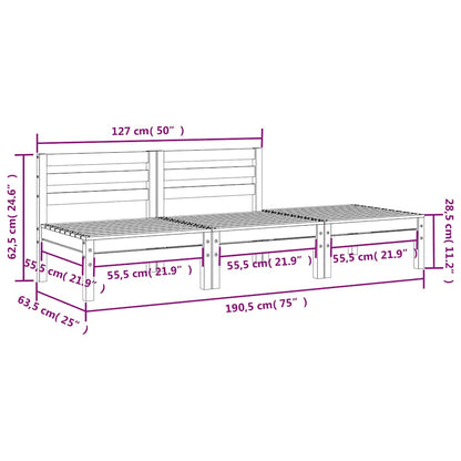 Garden Sofa | White | Solid pine wood | 3-seater | Modular | Garden Sofa