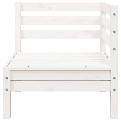 Garden Sofa 3-Seater with Footstool White Solid Wood Pine
