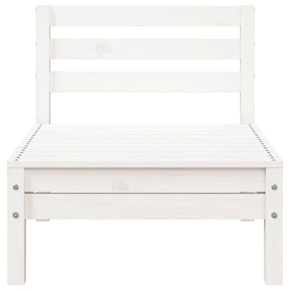 Garden Sofa 3-Seater with Footstool White Solid Wood Pine