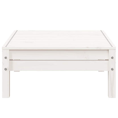 Garden Sofa 3-Seater with Footstool White Solid Wood Pine