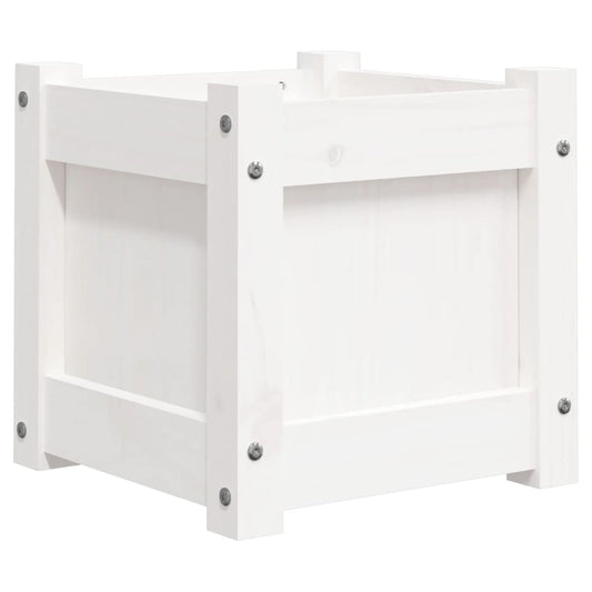 Garden Planter White 31x31x31 cm Solid Wood Pine
