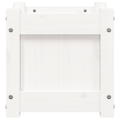 Garden Planters 2 pcs White Solid Wood Pine