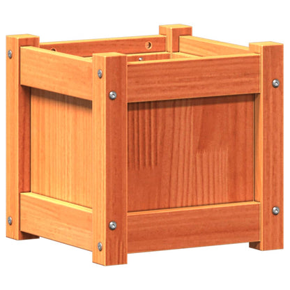 Garden Planter Wax Brown 31x31x31 cm Solid Wood Pine