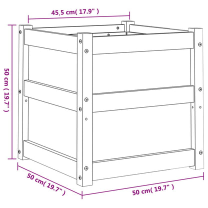 Garden Planter White 50x50x50 cm Solid Wood Pine