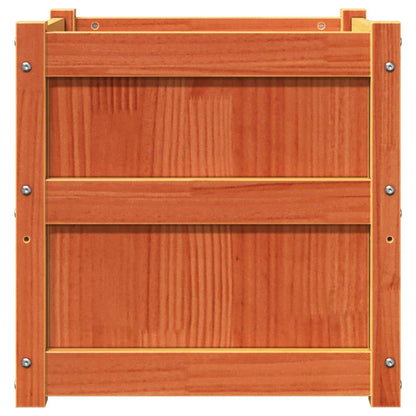 Garden Planter Wax Brown 50x50x50 cm Solid Wood Pine
