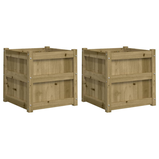 Garden Planters 2 pcs Impregnated Wood Pine