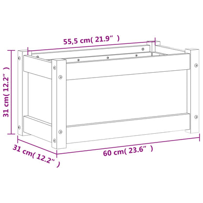 Garden Planter Wax Brown 60x31x31 cm Solid Wood Pine