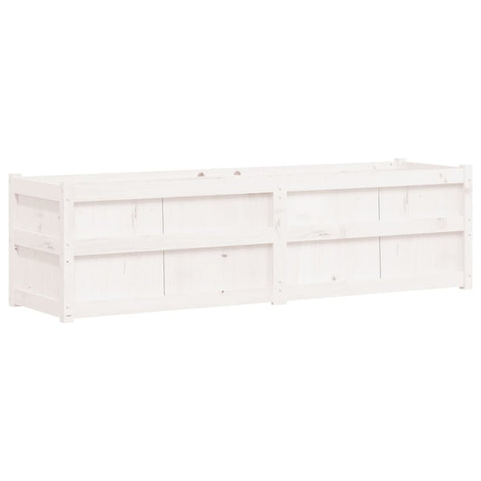 Garden Planter White 180x50x50 cm Solid Wood Pine