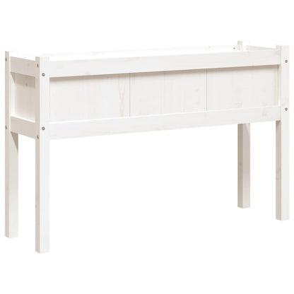 Garden Planter with Legs White 110x31x70 cm Solid Wood Pine