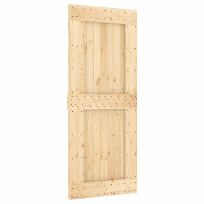Sliding Door with Hardware Set 85x210 cm Solid Wood Pine