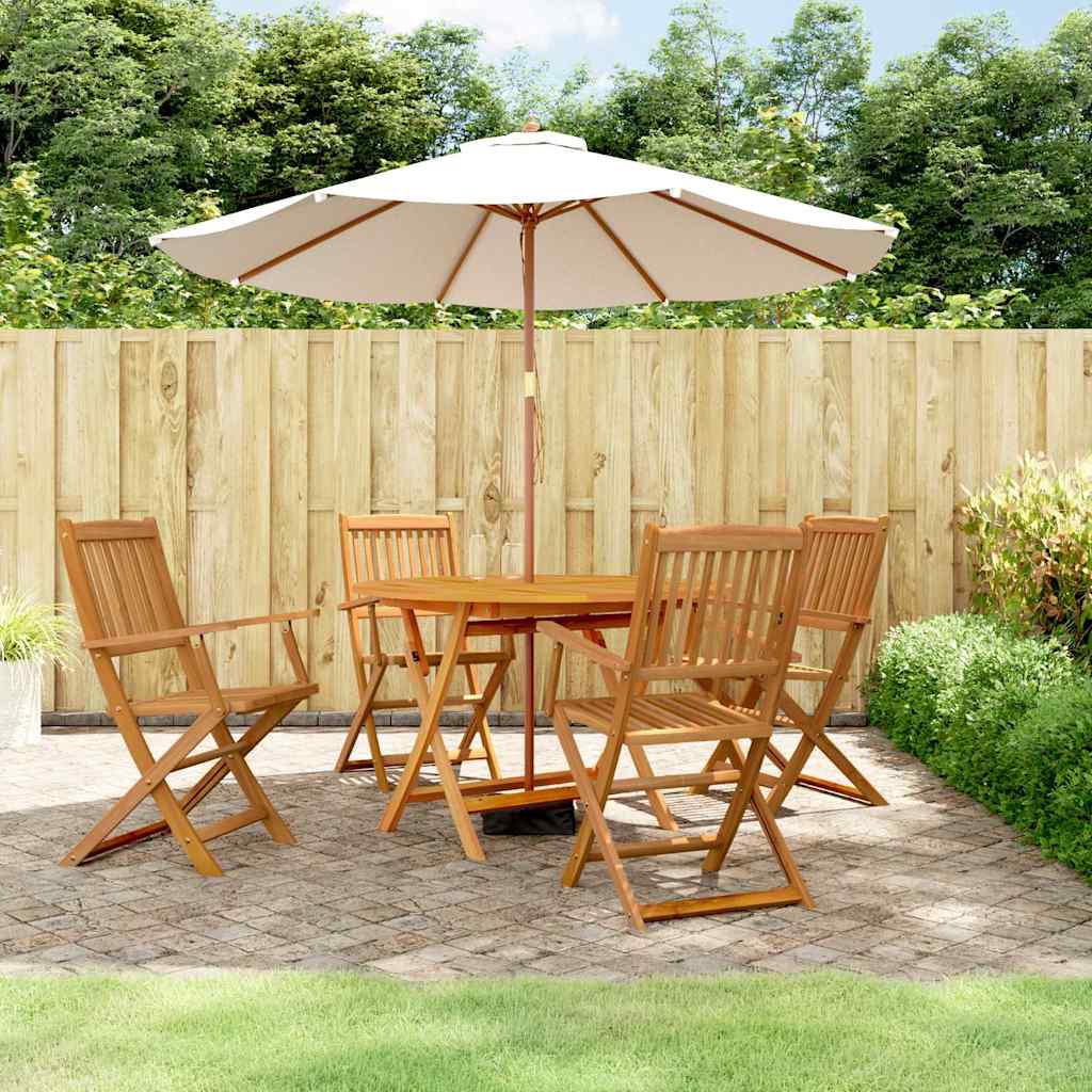 Garden Dining Set | Brown | Solid Acacia Wood | Medium | Foldable