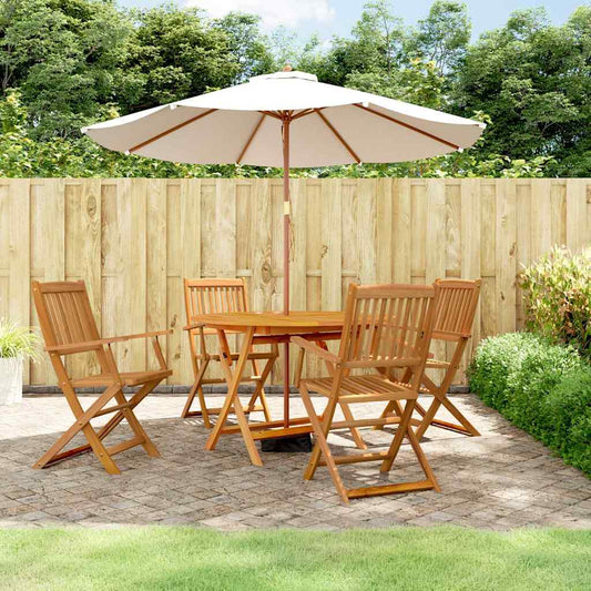 Garden Dining Set | Brown | Solid Acacia Wood | Medium | Foldable