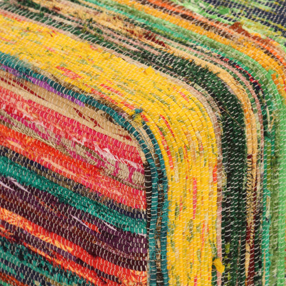 Bench Multicolour 160 cm Chindi Fabric and Solid Wood Mango