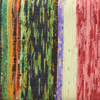 Bench Multicolour 160 cm Chindi Fabric and Solid Wood Mango