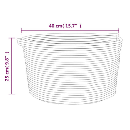 Storage Basket Grey and White Ø40x25 cm Cotton
