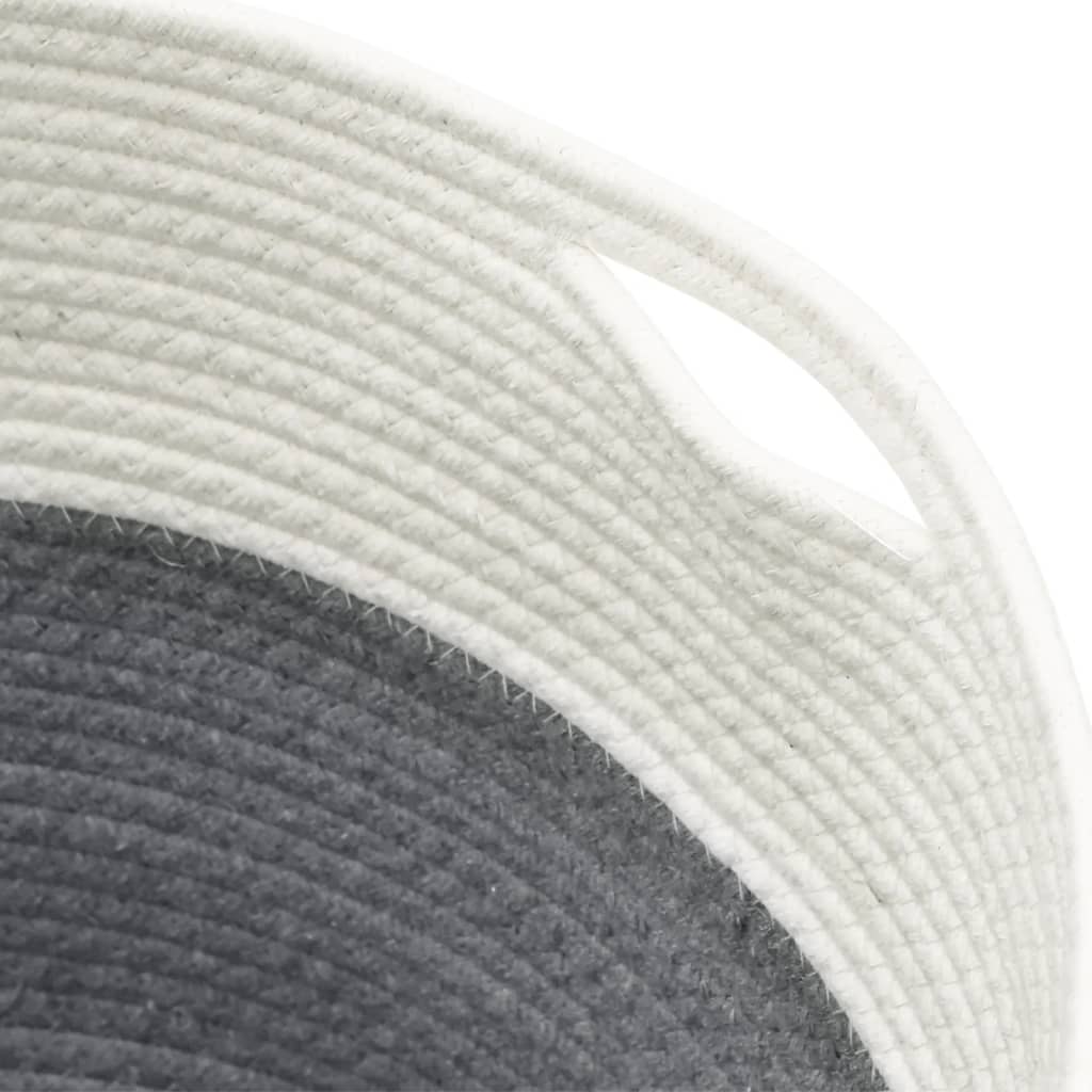 Storage Basket Grey and White Ø40x35 cm Cotton