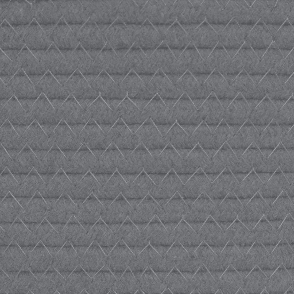 Storage Basket Grey and White Ø40x35 cm Cotton