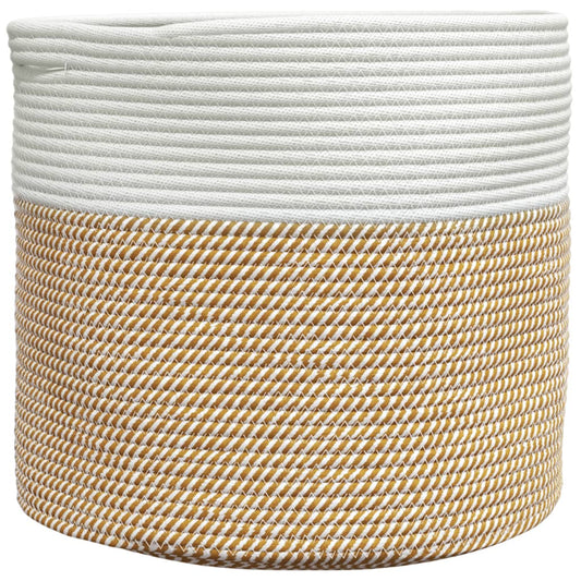 Storage Basket Brown and White Ø40x35 cm Cotton