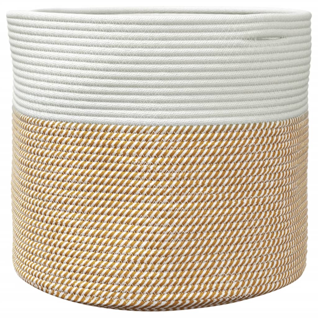 Storage Basket Brown and White Ø40x35 cm Cotton