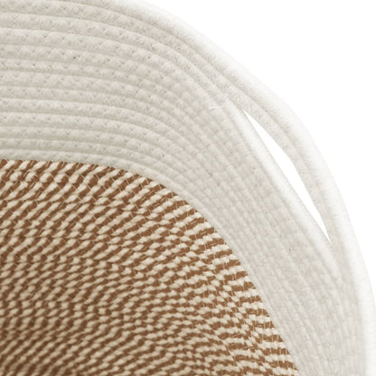 Storage Basket Brown and White Ø40x35 cm Cotton