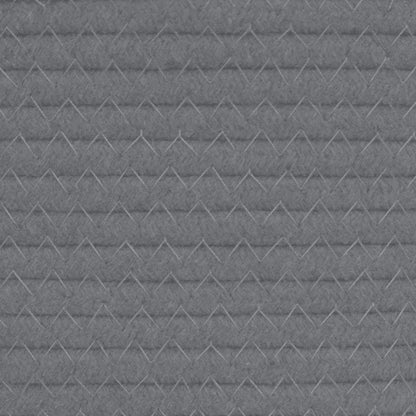 Laundry Basket Grey and White Ø55x36 cm Cotton