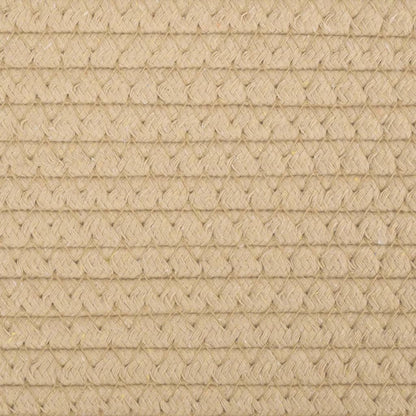 Laundry Basket Beige and White Ø55x36 cm Cotton