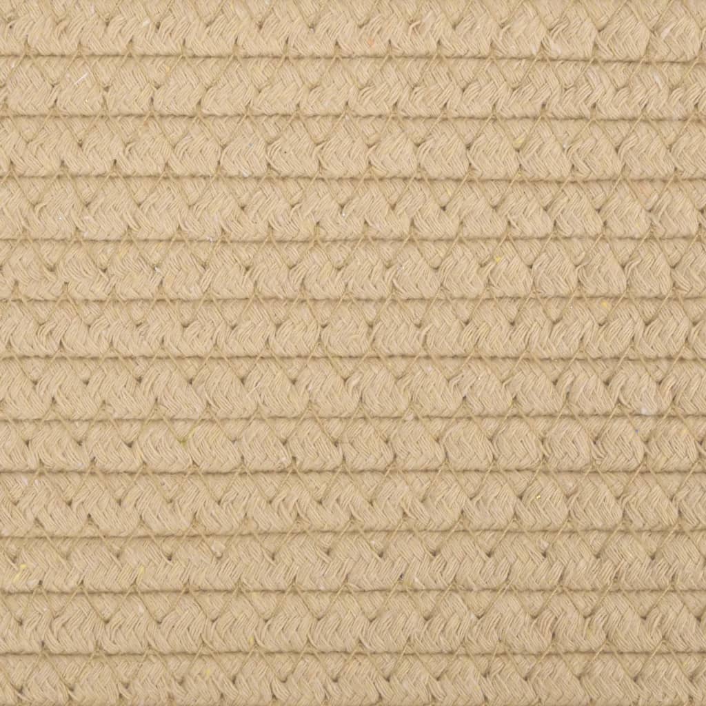 Laundry Basket Beige and White Ø55x36 cm Cotton
