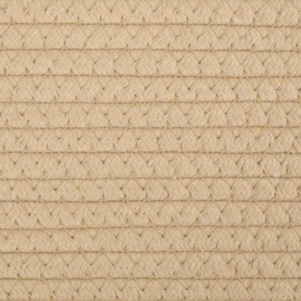 Laundry Basket Beige and White Ø60x36 cm Cotton