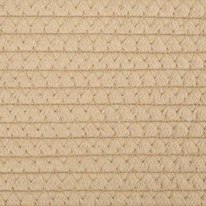 Laundry Basket Beige and White Ø60x36 cm Cotton