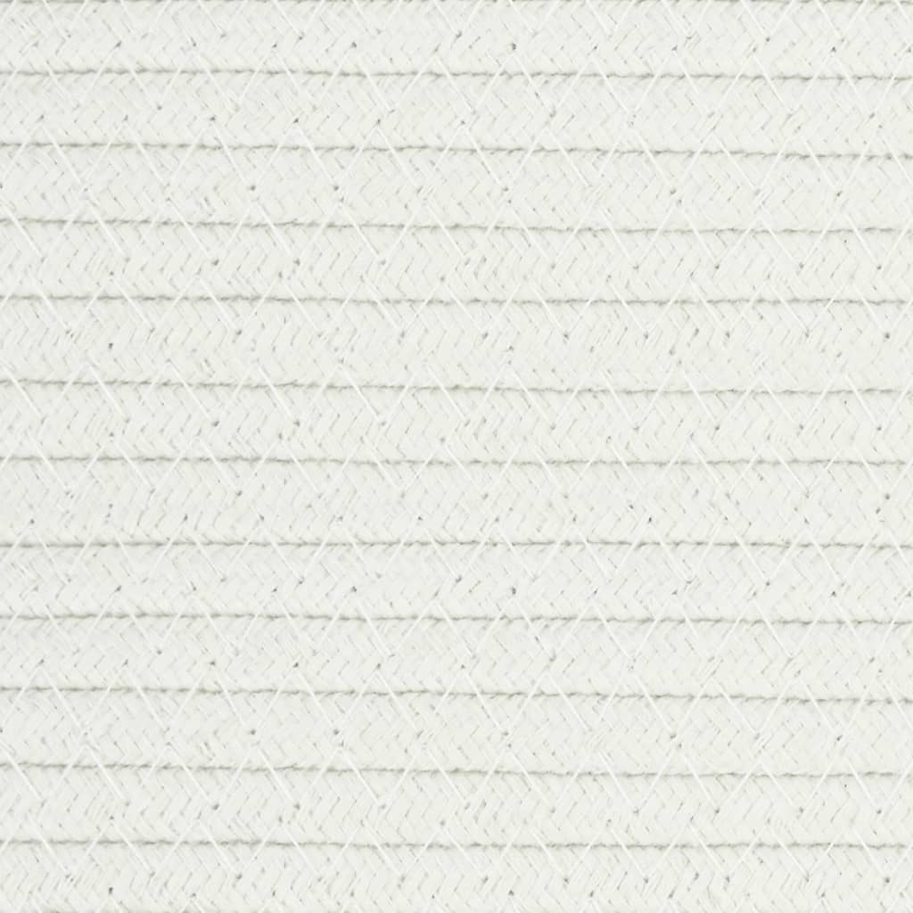 Laundry Basket Beige and White Ø60x36 cm Cotton