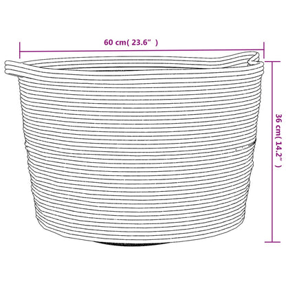 Laundry Basket Brown and White Ø60x36 cm Cotton