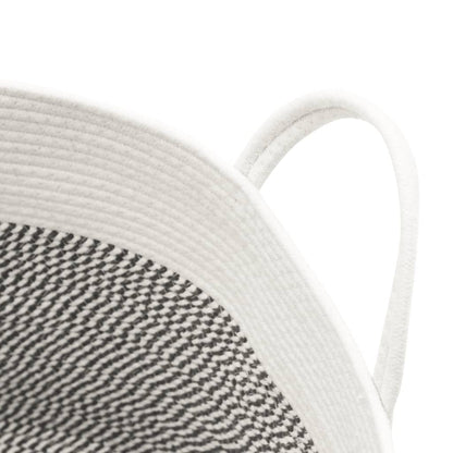 Storage Basket Grey and White Ø38x46 cm Cotton