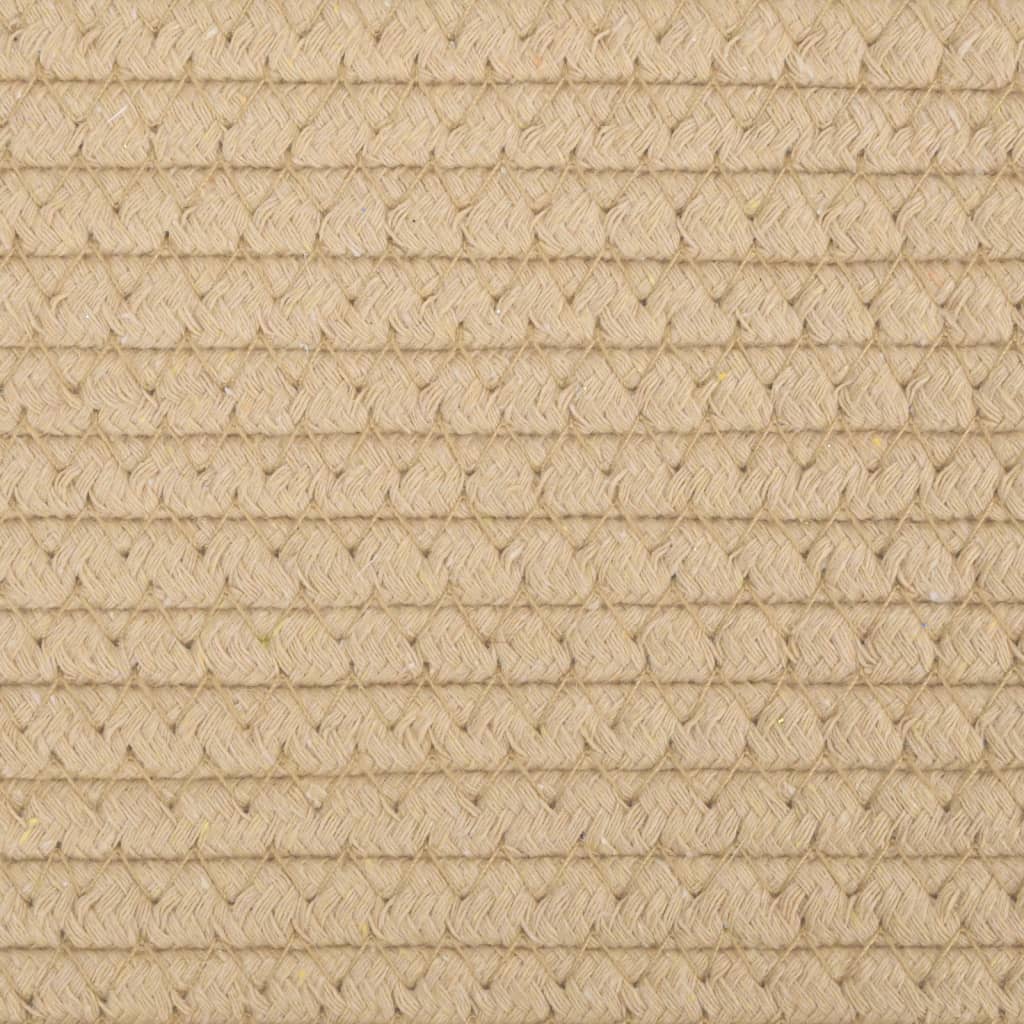 Storage Basket Beige and White Ø38x46 cm Cotton