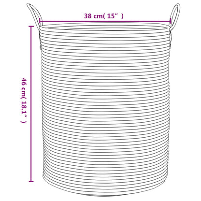 Storage Basket Beige and White Ø38x46 cm Cotton